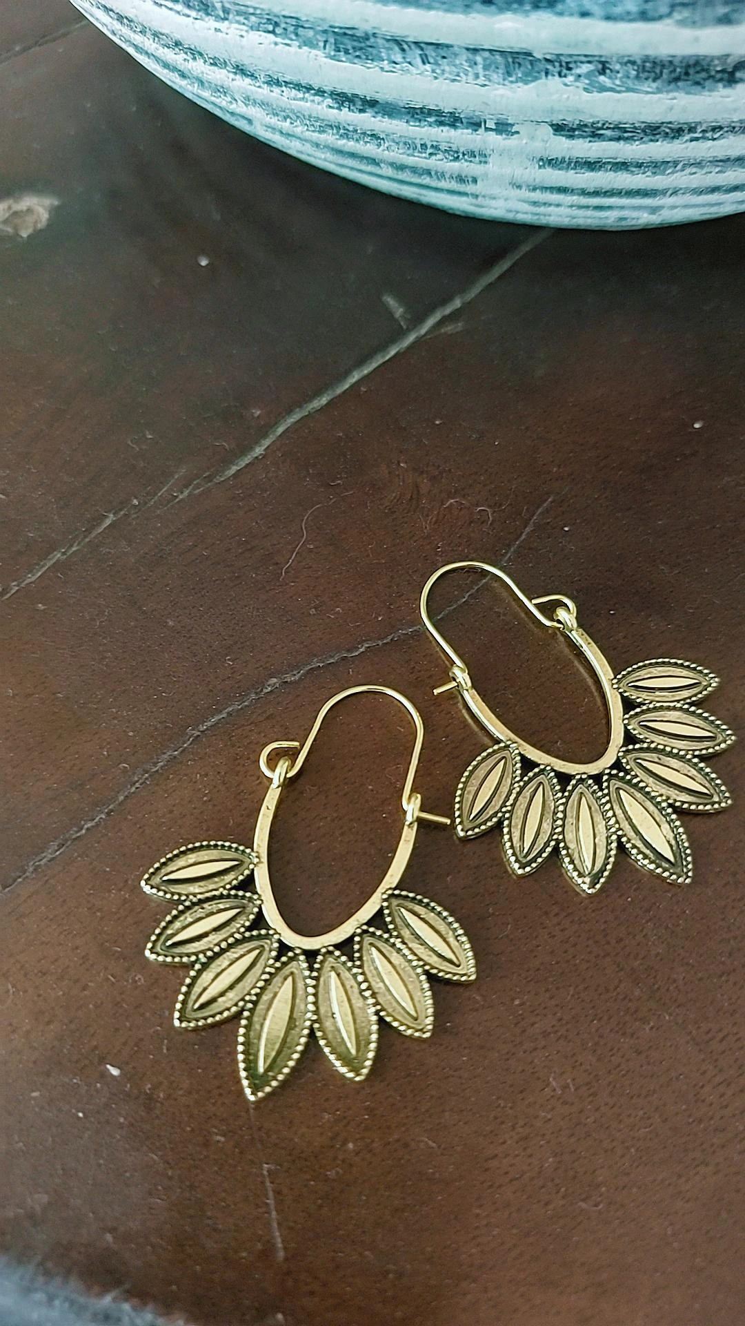 گوشواره دستساز برنجی هندی